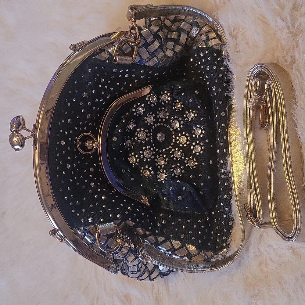 FUN Leather & Jean Bling  Crossbody Purse NWOT